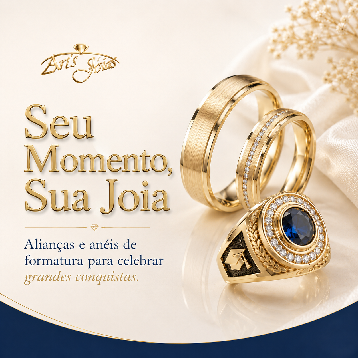 Anéis de formatura e noivado Arts Joias